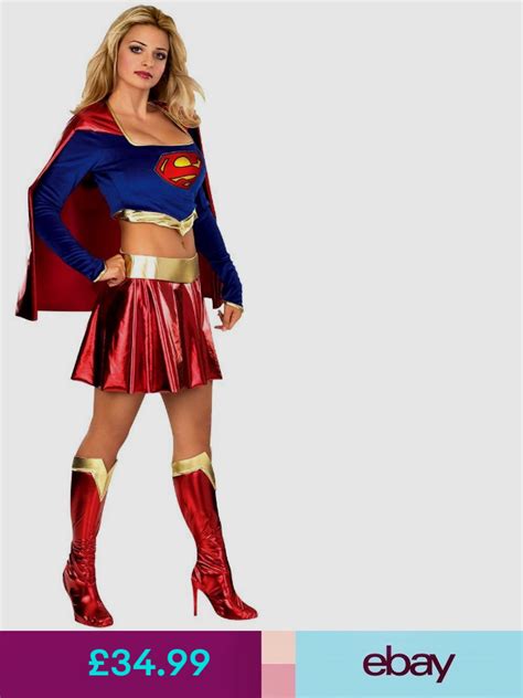 official deluxe ladies supergirl superwoman superhero fancy dress