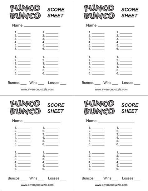 bunco score sheets template   speedy template
