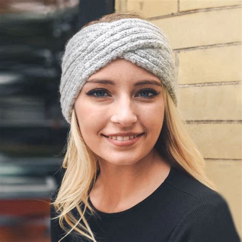 women headband cotton knitted headbands winter ear warm head wrap wide