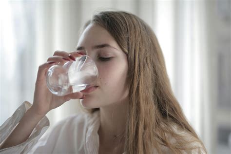 woman drinking water  stock photo