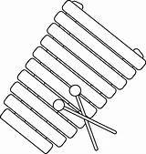 Xylophone Clipart Clip Outline Cliparts Mallets Clipground Letter sketch template