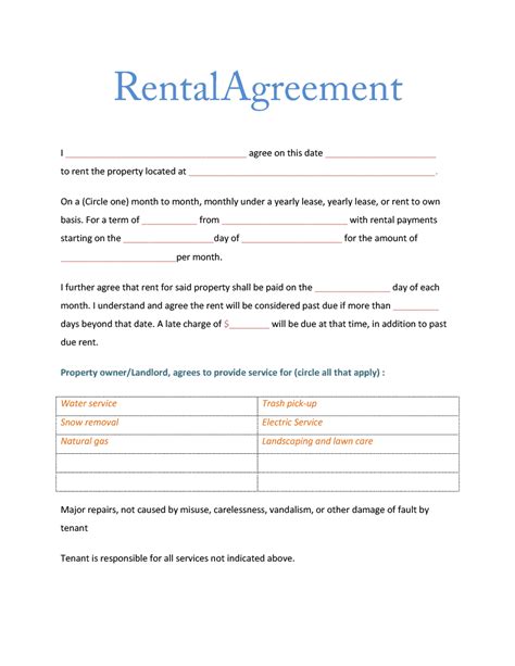room rental agreement templates word excel templates