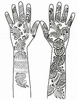 Henna Coloring Hand Mehndi Pages Designs Drawing Hands Tattoos Mehendi Adult Clipart Mandalas Cool Clip Print sketch template
