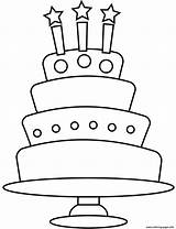 Coloring Pages Cake Birthday Candles Three Food Printable Drawing Info Print Happy sketch template