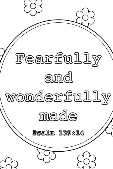printable coloring pages fearfully  wonderfully  psalm