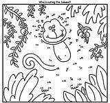 Dots Connect Crayola Monkey Coloring Pages Dot sketch template