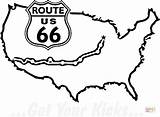 Route 66 Coloring Usa Map Pages Famous Printable Clipart Drawing Bridge Golden Silhouettes Clipartmag Supercoloring sketch template