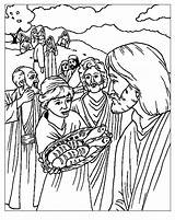 Feeds Feeding Thousand Panes Multiplicacion Activities Miracles Milagro Sermons4kids Recortar Biblia Pains sketch template