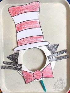 dr seuss cat   hat paper plate kids craft   template