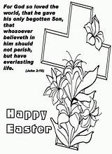 Easter Coloring Religious Pages Kids Christian Clipart Happy Sheet Printable Children Jesus Color John Bible Printables Sheets Colouring Risen Cross sketch template