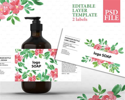 soap label design cosmetic label template product packaging template botanical label design