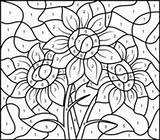 Pages Adult Sunflower Coloritbynumbers Hueneme Coloriage Enregistrée sketch template