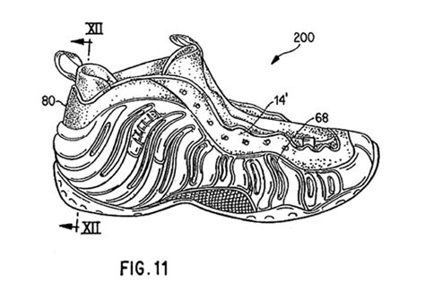 original nike air foamposite  patent drawings sneakernewscom