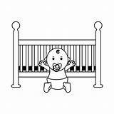 Culla Berceau Legno Cradle Blanc Bébé Bambino Illustrazioni Icona sketch template