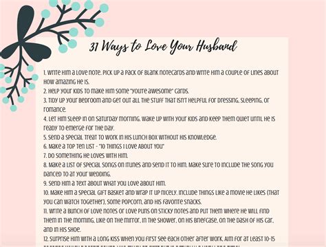 31 ways to love your husband printable feels like home™