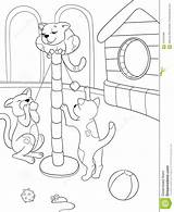 Childrens Coloring Nature Cat Cartoon Book Family Kittens Mom Children Preview sketch template