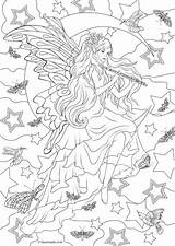 Fairies Colouring Coloriages Favoreads Fantastique Adultes sketch template
