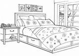 Bedroom Coloring Pages Furniture Template sketch template