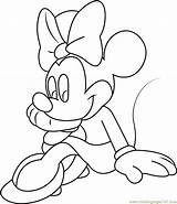 Minnie Mouse Coloring Sad Pages Pdf Ears Template Getcolorings sketch template