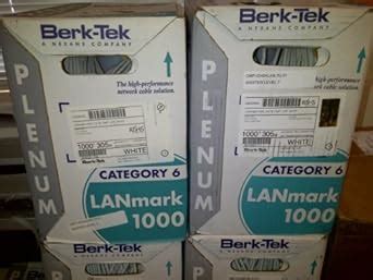 amazoncom  berk tek lanmark  category  plenum cable white  ft box