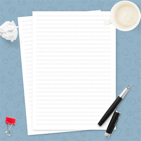 dotted lined paper printables  mm  height template printable