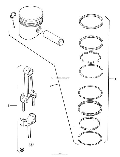 toro     garden tractor  parts diagram  piston rings