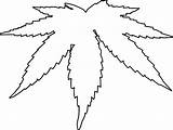 Leaf Weed Coloring Pages Cannabis Clip Clipart Clipartbest Line sketch template
