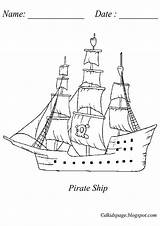 Pirate Ship Coloring Pages Printable Sunken Kids Color Ships Colouring Pirates Print Getcolorings Big sketch template