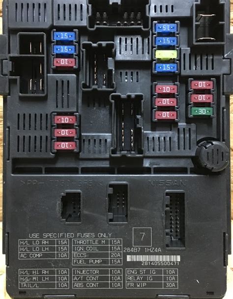fuse box diagram nissan note    relay  assignment  location