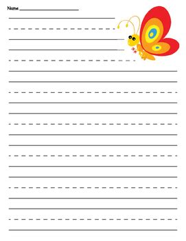 primary butterfly lined paper  teacher vault tpt