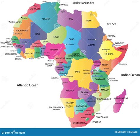 map  africa stock vector illustration  borders colored