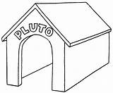 Kennel Pluto Colorare Bobcat Doghouse Cliparts Edificios Caseta Ck Ot7 Clipground sketch template
