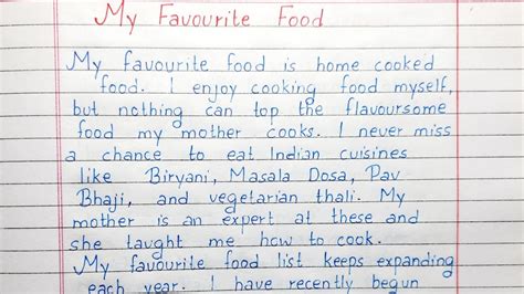 Write A Short Essay On My Favourite Food Essay Writing English