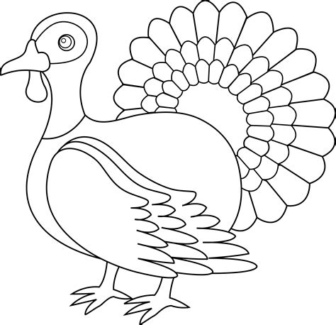 cute turkey coloring page  clip art