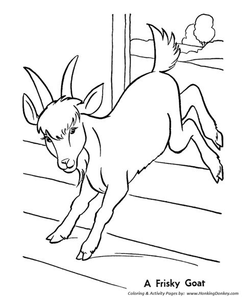 farm animal coloring pages frisky goat coloring page  kids