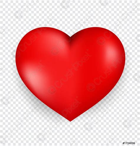 red heart isolated  transparent background happy valentines stock