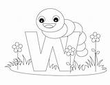 Coloring Letter Pages Alphabet Animal Kids Worm Printable Letters Worksheets Worksheet Animals Print Preschool Color Sheets Educational Toddlers Abc Practice sketch template