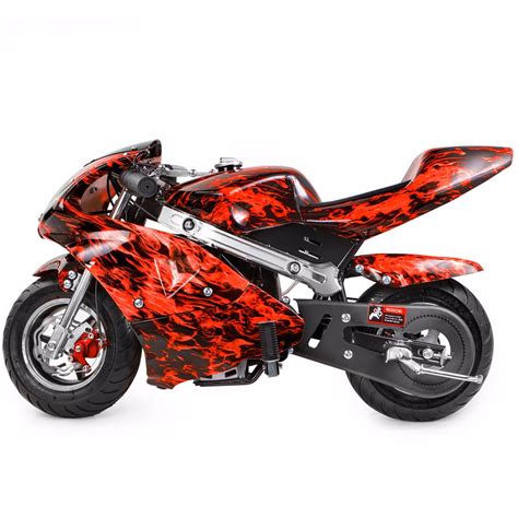 xtremepowerus gas pocket bike motorcycle cc  stroke engine red