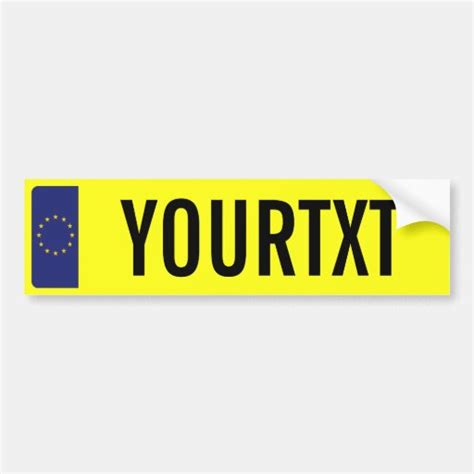 custom europe uk number plate bumper sticker zazzle