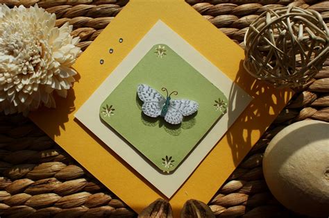 craft magic handmade card white butterfly