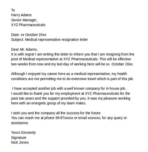 sample resignation letter templates   ms word