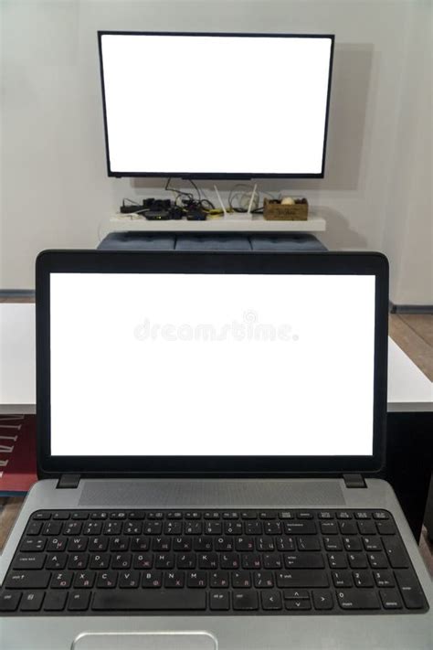 cast laptop   smart tv concept stock image image  remote internet