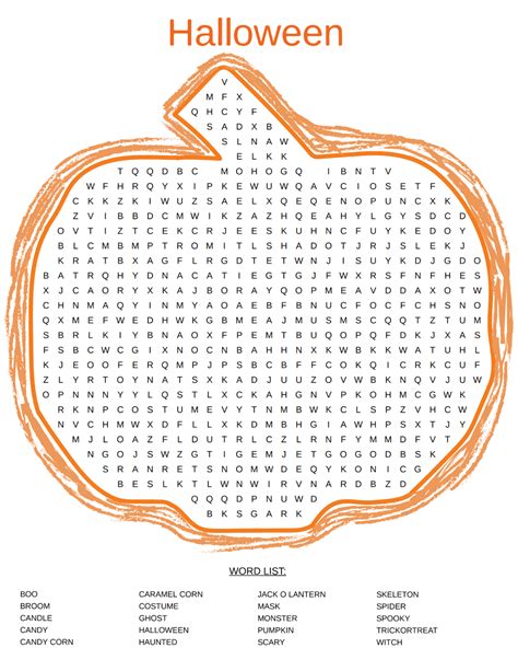 word search puzzles  games  halloween printerfriendly