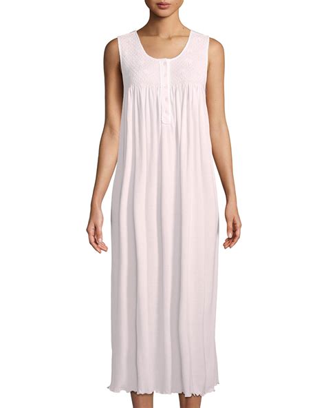 P Jamas Dandelion Sleeveless Long Pima Cotton Nightgown