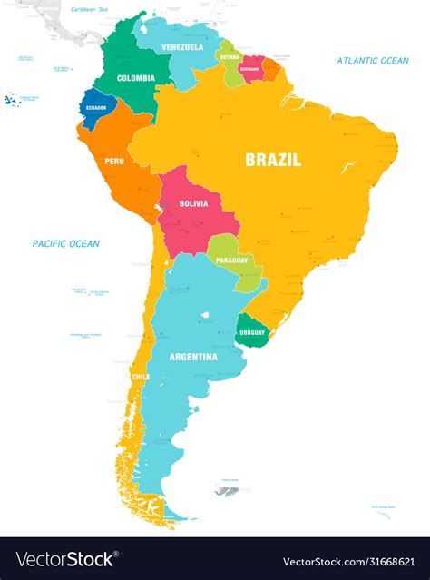 colorful map south america royalty  vector image