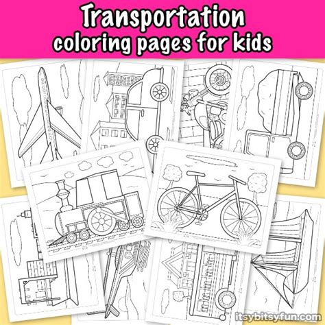 types  transportation coloring pages