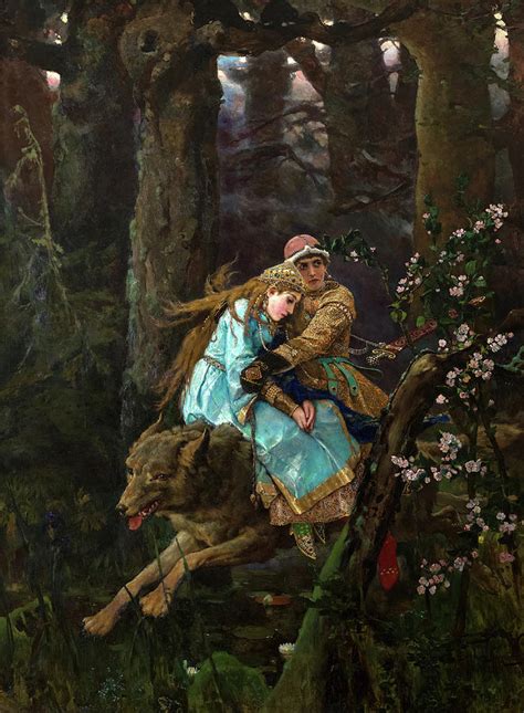Ivan Tsarevich Riding The Gray Wolf 1889 Painting By Viktor Vasnetsov