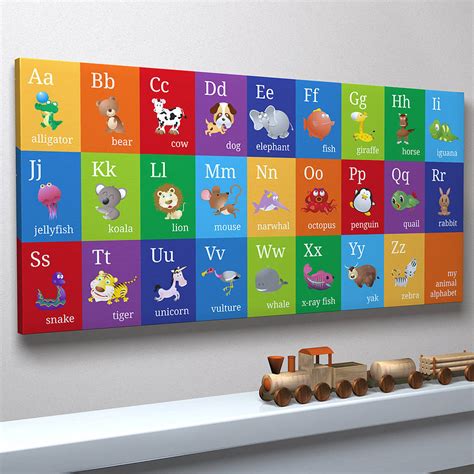 animal alphabet canvas print  artpause notonthehighstreetcom