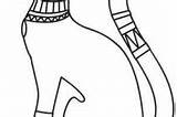 Coloring Cat Pages Egyptian Egypt Ancient Bastet Getcolorings Getdrawings sketch template
