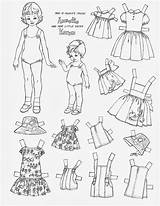 Paper Dolls Doll Printable Coloring Vintage Children Freda Pages Book Friendly Clothing Clothes Friend Klippdockor Month Imgs Dress Heritage Cutout sketch template